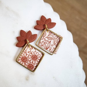 EVELYN // Autumn Collection // Autumn Polymer Clay Earrings // Boho Fall Jewellery //Geometric  Earrings// UK earrings //Autum Earrings uk
