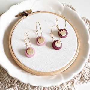 PHOEBE // Burgundy Blush Collection // Polymer Clay Earrings // Boho fall Jewellery // Dainty chic Earrings // Minimalist earrings // uk