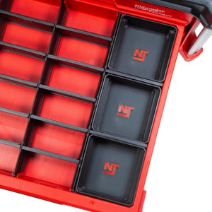 Milwaukee PACKOUT 4-Drawer & 3-Drawer Multi-Depth Toolbox Organizer Medium 1-Slot Divider Bins (3-Pack) - Neat Tools - Custom Packout Mod