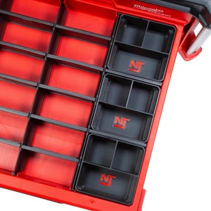 Milwaukee PACKOUT 4-Drawer & 3-Drawer Multi-Depth Toolbox Organizer Medium 3-Slot Divider Bins (3-Pack) - Neat Tools - Custom Packout Mod