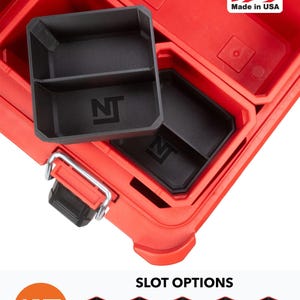 Milwaukee PACKOUT Small Parts Organizer Stacking Divider Bins – Nesting – Neat Tools