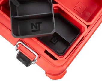Milwaukee PACKOUT Small Parts Organizer Stacking Divider Bins – Nesting – Neat Tools