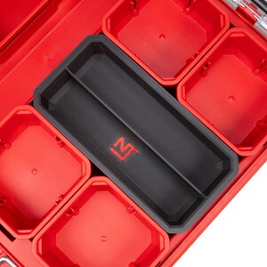 Milwaukee PACKOUT Low-Profile Small Parts Organizer Large Divider Bin 2-Slot Long - Neat Tools - Custom Packout Mod