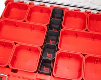 Milwaukee Low-Profile PACKOUT Small Parts Organizer Center Bin Set (5-Bins) - Neat Tools - Custom Packout Mod