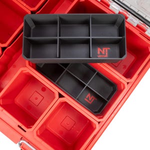 Milwaukee PACKOUT Small Parts Organizer Large Divider Bins Set 6-Slot - Neat Tools - Custom Packout Mod - Stacking / Nesting Bins