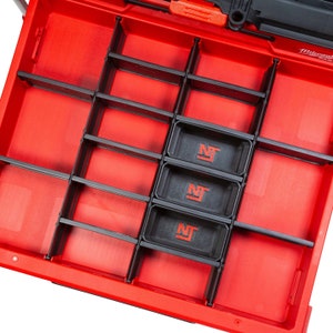 Milwaukee PACKOUT 4-Drawer & 3-Drawer Multi-Depth Toolbox Organizer Small 1-Slot Divider Bins (3-Pack) - Neat Tools - Custom Packout Mod