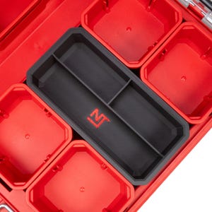 Milwaukee PACKOUT Low-Profile Small Parts Organizer Large Divider Bin 3-Slot Long - Neat Tools - Custom Packout Mod