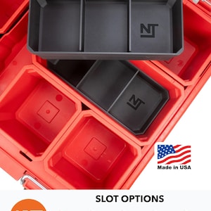 Milwaukee PACKOUT Small Parts Organizer Large Stacking Divider Bins – Nesting – Neat Tools