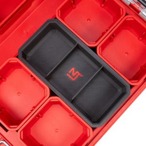 Milwaukee PACKOUT Low-Profile Small Parts Organizer Large Divider Bin 3-Slot - Neat Tools - Custom Packout Mod