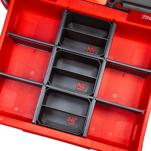 Milwaukee PACKOUT 2-Drawer & 3-Drawer Multi-Depth Toolbox Organizer 2-Slot Long Divider Bins (3-Pack) - Neat Tools - Custom Packout Mod