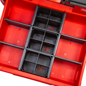 Milwaukee PACKOUT 2-Drawer & 3-Drawer Multi-Depth Toolbox Organizer 4-Slot Divider Bins (3-Pack) - Neat Tools - Custom Packout Mod