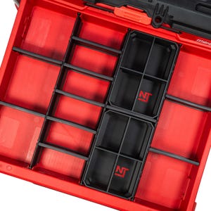 Milwaukee PACKOUT 4-Drawer & 3-Drawer Multi-Depth Toolbox Organizer Large 4-Slot Divider Bins (2-Pack) - Neat Tools - Custom Packout Mod