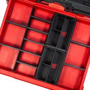 Milwaukee PACKOUT 4-Drawer & 3-Drawer Multi-Depth Toolbox Organizer Large 3-Slot Long Divider Bins (2-Pack) - Neat Tools Custom Packout Mod