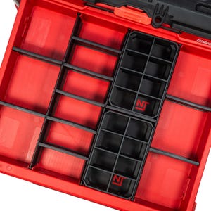 Milwaukee PACKOUT 4-Drawer & 3-Drawer Multi-Depth Toolbox Organizer Large 8-Slot Divider Bins (2-Pack) - Neat Tools - Custom Packout Mod