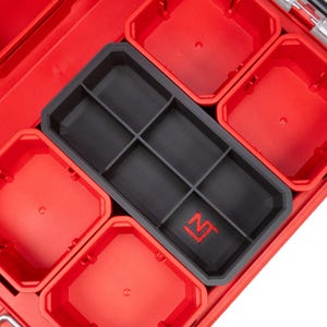 Milwaukee PACKOUT Low-Profile Small Parts Organizer Large Divider Bin 6-Slot - Neat Tools - Custom Packout Mod