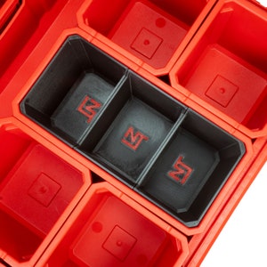 Milwaukee PACKOUT Small Parts Organizer Divider Large Bins 3-Bin Set - Neat Tools - Custom Packout Mod