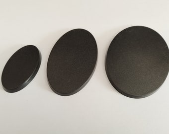 Oval Bases for Wargaming (Warhammer/Kings of War/Reaper) Various Sizes/Quantities