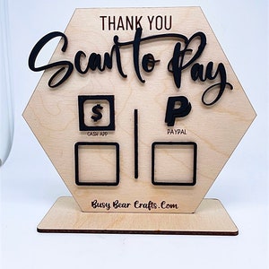 Scan to Pay Display SVG Digital File Scan Me Socials Display-Ready to download!