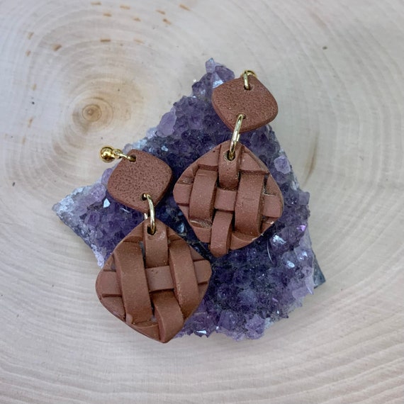 Leatherette earrings cheap