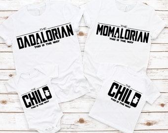 The Dadalorian, The Momalorian, The Child, The Mandalorian, Disney Shirts, Disney Family, Family Shirts, Star Wars, Disney Family Shirts