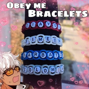 Obey Me! Side Character themed bracelets!!