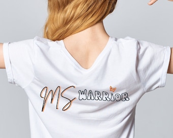 MS Warrior Retro Butterfly SVG PNG - Awareness Month (Digital Download)