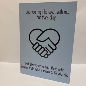 Customizable Name Father Apology Card – Blank , Blank Sorry Card, Blank Custom Father Sorry Card