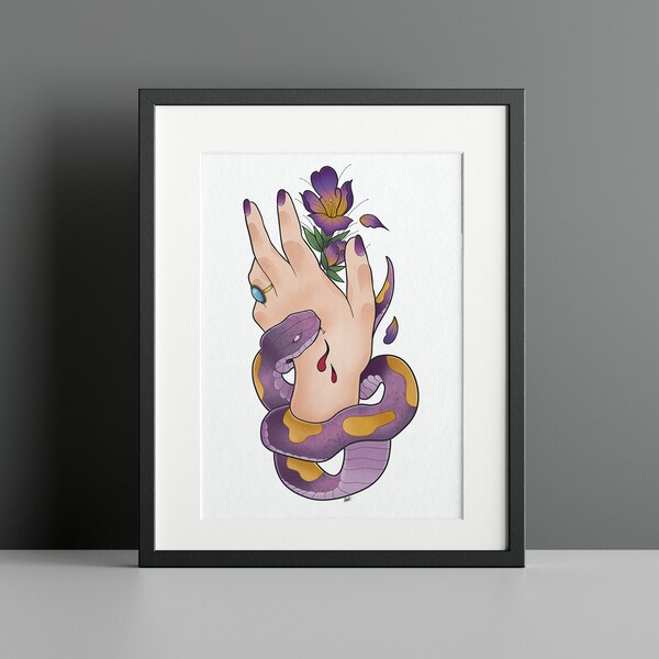 Hand Snake Tattoo Etsy Australia