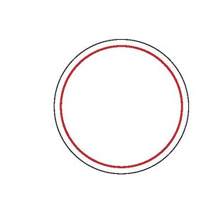 May include: A simple graphic of a circle with a red inner ring and a black outer ring, set against a white background. The design is clean and minimalist.
