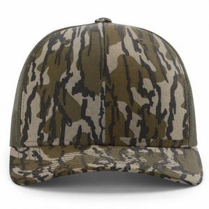 Bulk Mossy Oak Bottomland Richardson 112 Hats | Custom Logo Trucker Caps | Leather Patch or Embroidered | Business Team Hats