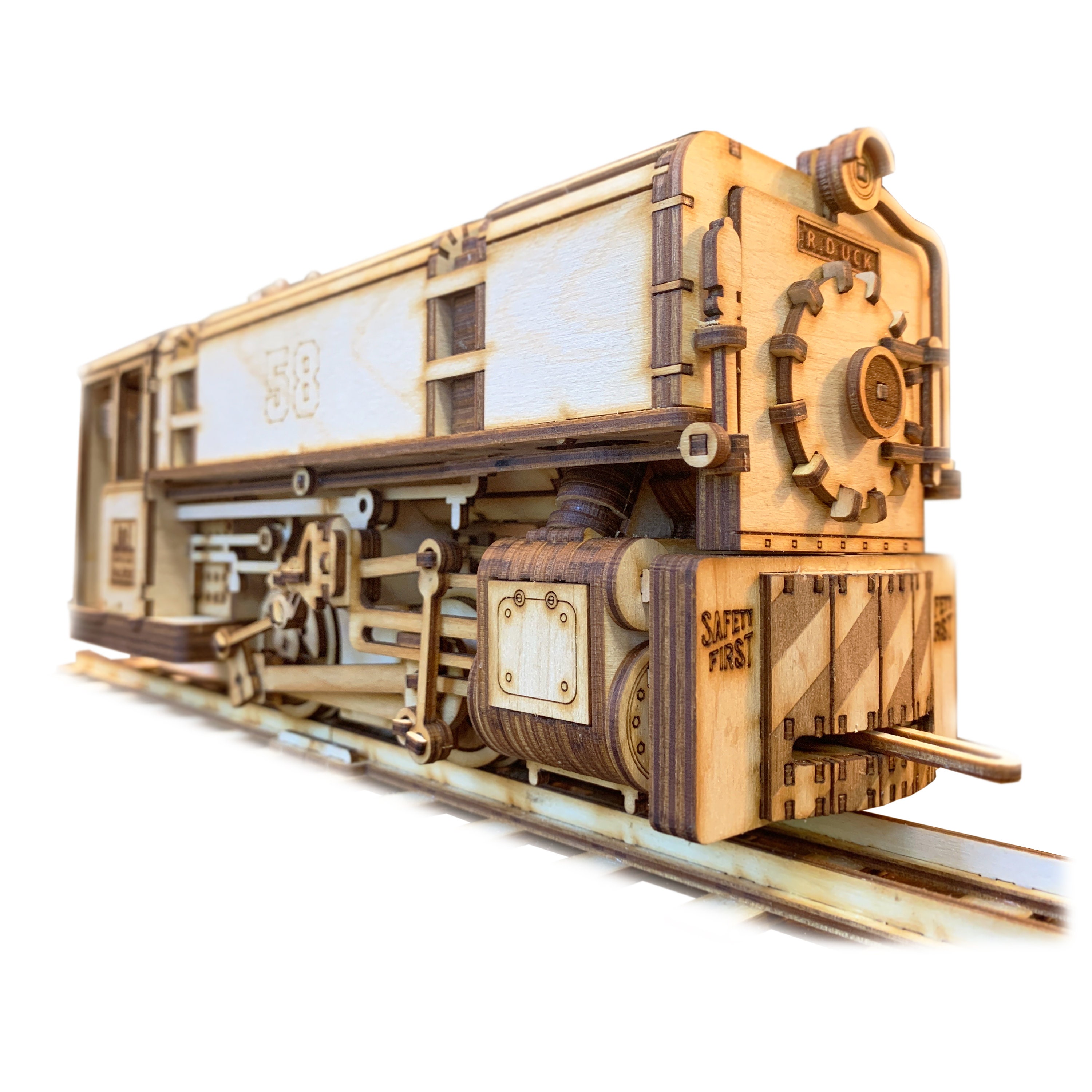 ヴィンテージ アメリカ蒸気機関車プリント(木製フレーム付き)どちらか