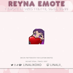 Love Heart Valorant Reyna Emote | Cute Chibi Twitch Streamer Discord Emotes