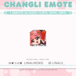 Hi Wave Hello Wuthering Waves Changli Emote | Cute Chibi Twitch Streamer Discord Emotes