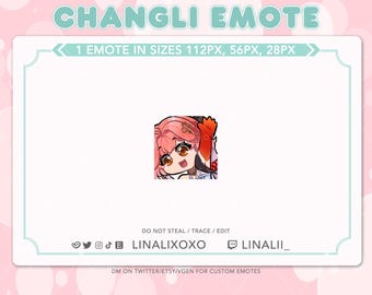 Hi Wave Hello Wuthering Waves Changli Emote | Cute Chibi Twitch Streamer Discord Emotes