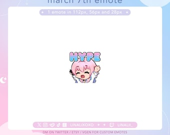 Hype Hypers Celebration Honkai Star Rail March 7th Emote | Cute Chibi Twitch Streamer Discord Emotes