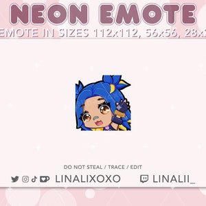 Hi Wave Hello Valorant Neon Emote | Cute Chibi Twitch Streamer Discord Emotes