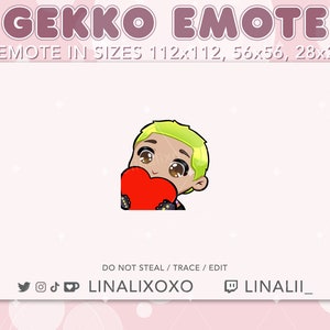 Love Heart Valorant Gekko Emote | Cute Chibi Twitch Streamer Discord Emotes