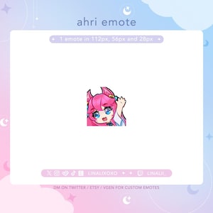 Hi Wave Hello LoL League of Legends Spirit Blossom Ahri Emote | Cute Chibi Twitch Streamer Discord Emotes