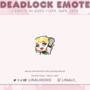 Cześć, fala, witaj, Valorant, emotikona Deadlock | Urocze chibi, streamerki Twitch Discord