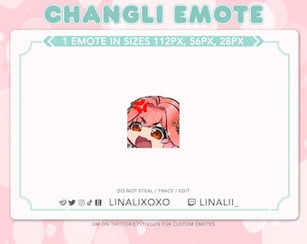 Angry Mad Yell Rage Wuthering Waves Changli Emote | Cute Chibi Twitch Streamer Discord Emotes