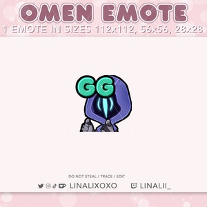 GG Good Game Thumbs Up Valorant Omen Emote | Cute Chibi Twitch Streamer Discord Emotes