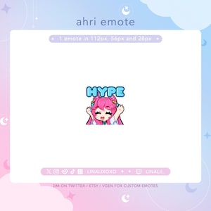 Hype Celebrate Happy Hyper LoL League of Legends Spirit Blossom Ahri Emote | Cute Chibi Twitch Streamer Discord Emotes