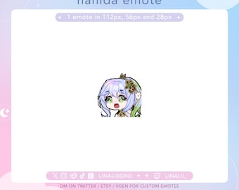 Hi Wave Hello Genshin Impact Nahida Emote | Cute Chibi Twitch Streamer Discord Emotes