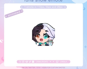 Animated Hi Hello Wave Greeting Marvel Rivals Luna Snow Emote | Cute Chibi Twitch Streamer Discord Emotes