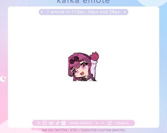 Hi Hello Wave Honkai Star Rail Kafka Emote | Cute Chibi Twitch Streamer Discord Emotes