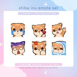 Cute Shiba Inu Dog Emote Set | Cute Chibi Twitch Streamer Discord Emotes
