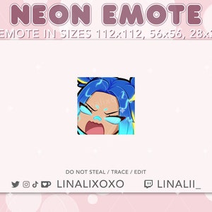 Gesto de neón de Valorant, furia, relámpago, loco / Gestos lindos de Chibi para streamers de Twitch y Discord
