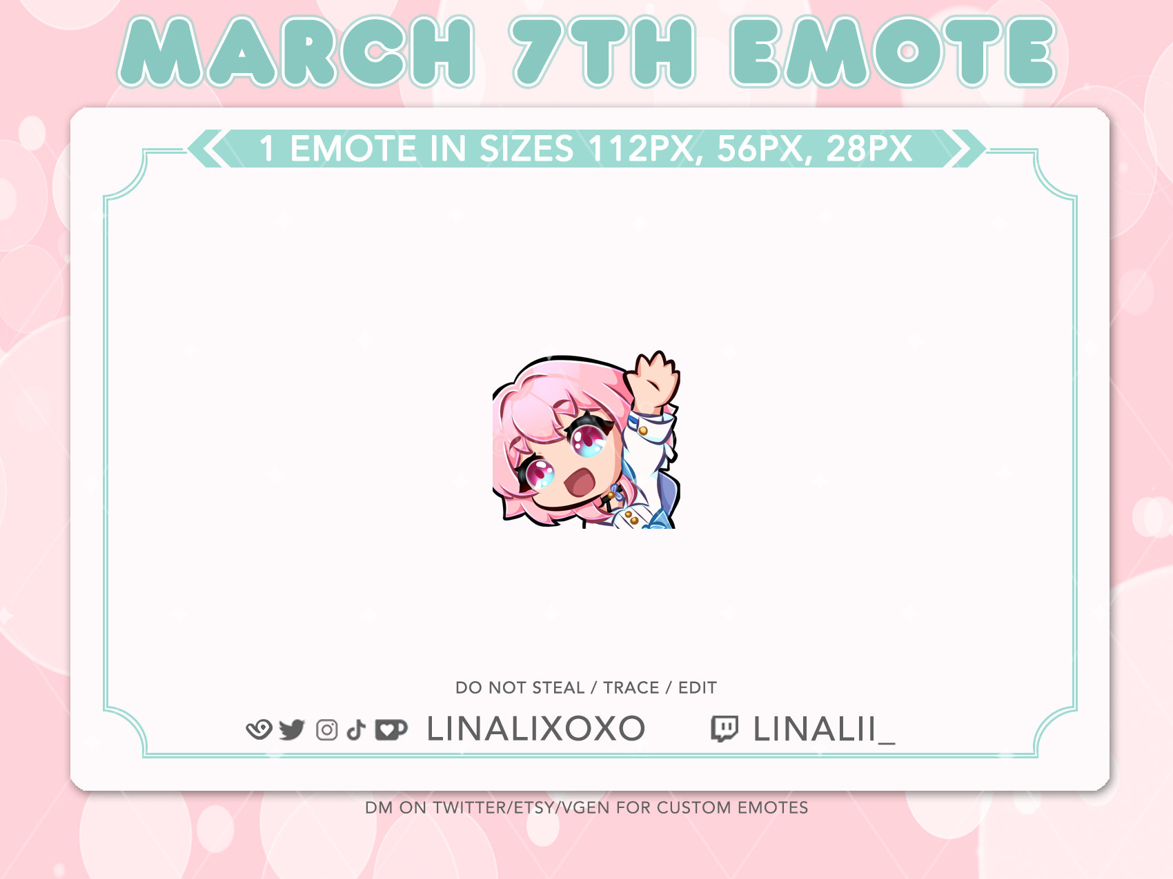 Hi Hello Wave Honkai Star Rail March 7th Emote Cute Chibi Twitch ...