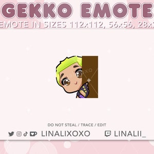 Lurk Peek Hide Valorant Gekko Emote | Cute Chibi Twitch Streamer Discord Emotes