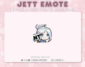 Sad NT Nice Try Valorant Jett Emote | Cute Chibi Twitch Streamer Discord Emotes